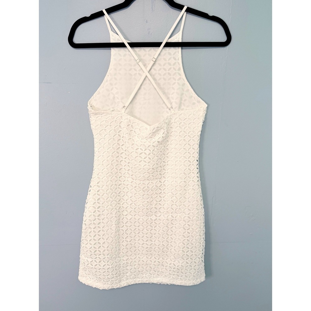 Saints + Secrets White Lace Mini Dress Size S Small NWT Selfie Leslie Open Back - Picture 3 of 13